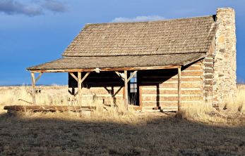The original homestead cabin at the Double O Ranch