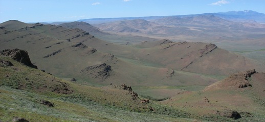 Steens Mountain rises in the north